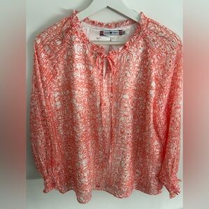 Joan Rivers Women's Red Patterned Blouse